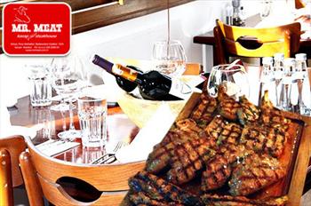 Maslak Mr. Meat Steakhouse'ta 2 Ki�ilik 1 Kadeh ��ecekli Set Men� 130 TL Yerine 69 TL!