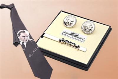 Ataturk Motifli Kol Dugmesi